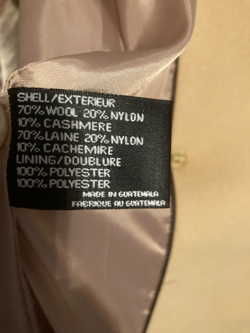 DKNY fall coat camel cashmere tan wool riding double breasted 2 midi trench - Picture 7 of 7
